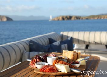 Catamaran Anastasia - snacks served - Virgin Islands with High Point Yachting