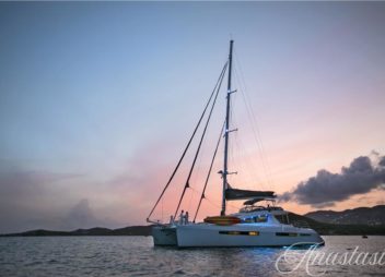 Catamaran Anastasia available for crewed charter in the Virgin Islands with High Point Yachting