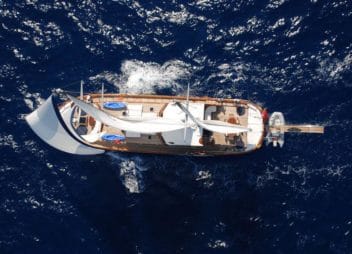 gulet yacht charter Atlante bridseye