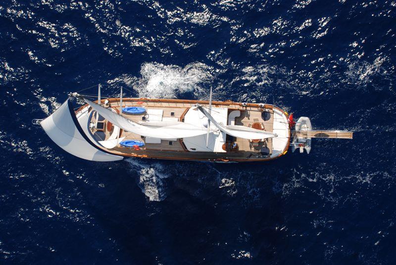 gulet yacht charter Atlante bridseye