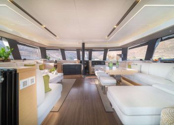 catamaran yacht charter Aether saloon