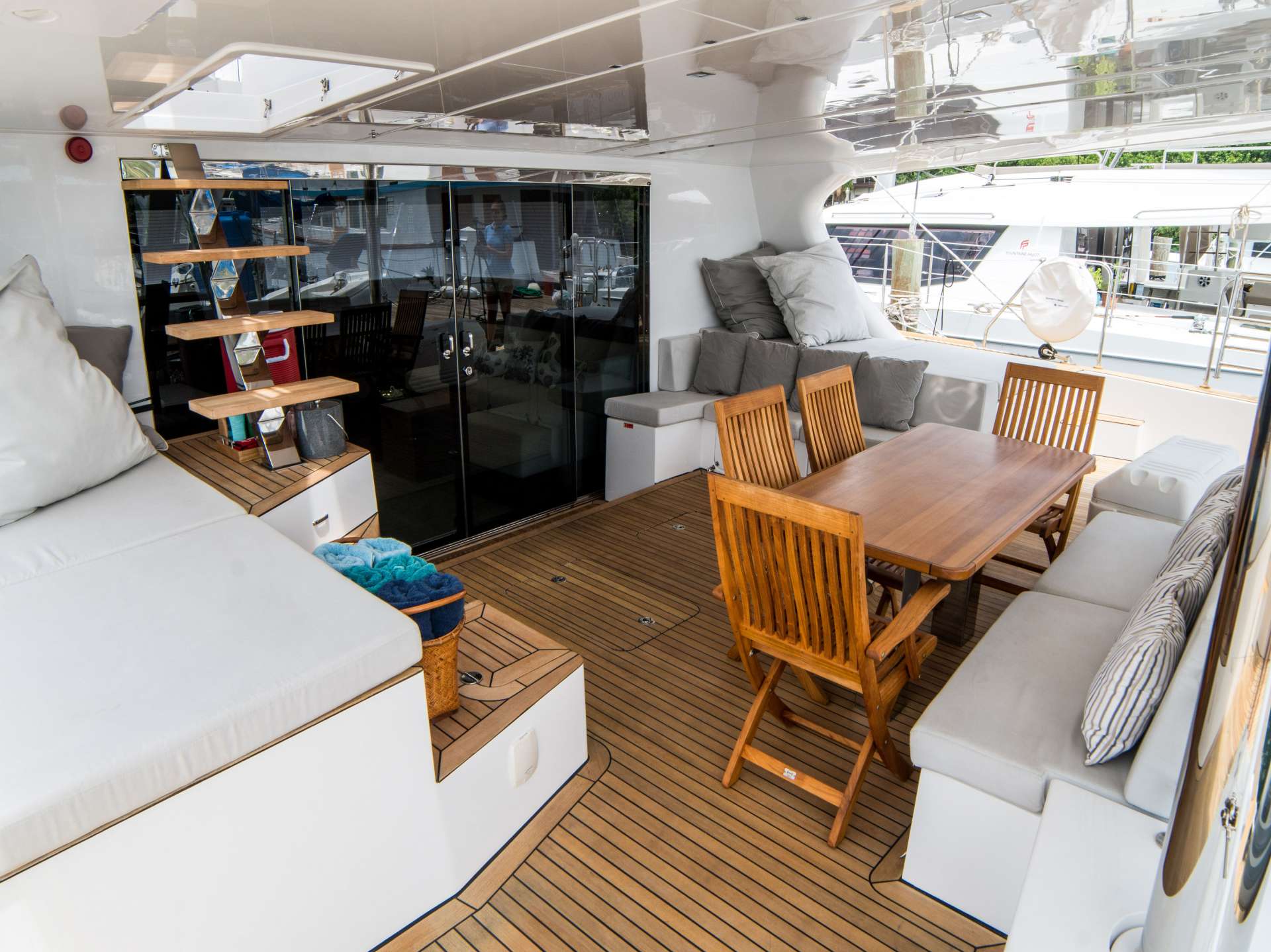 catamaran yacht charter Euphoria deck
