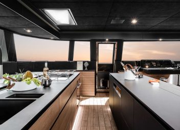 catamaran yacht charter galley E Supercat