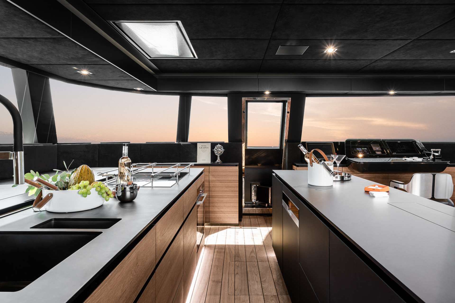 catamaran yacht charter galley E Supercat