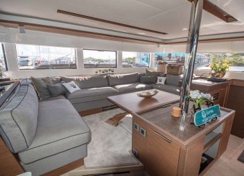 catamaran yacht charter Karma saloon