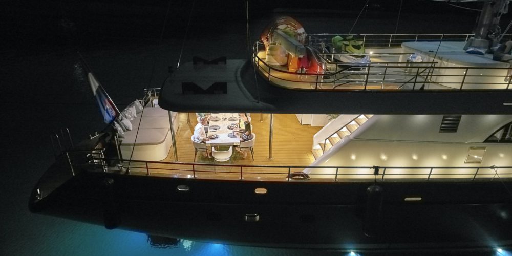 Dining on luxury yacht Dalmatino