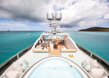 luxury motor yacht charter Just Enough jacuzzi