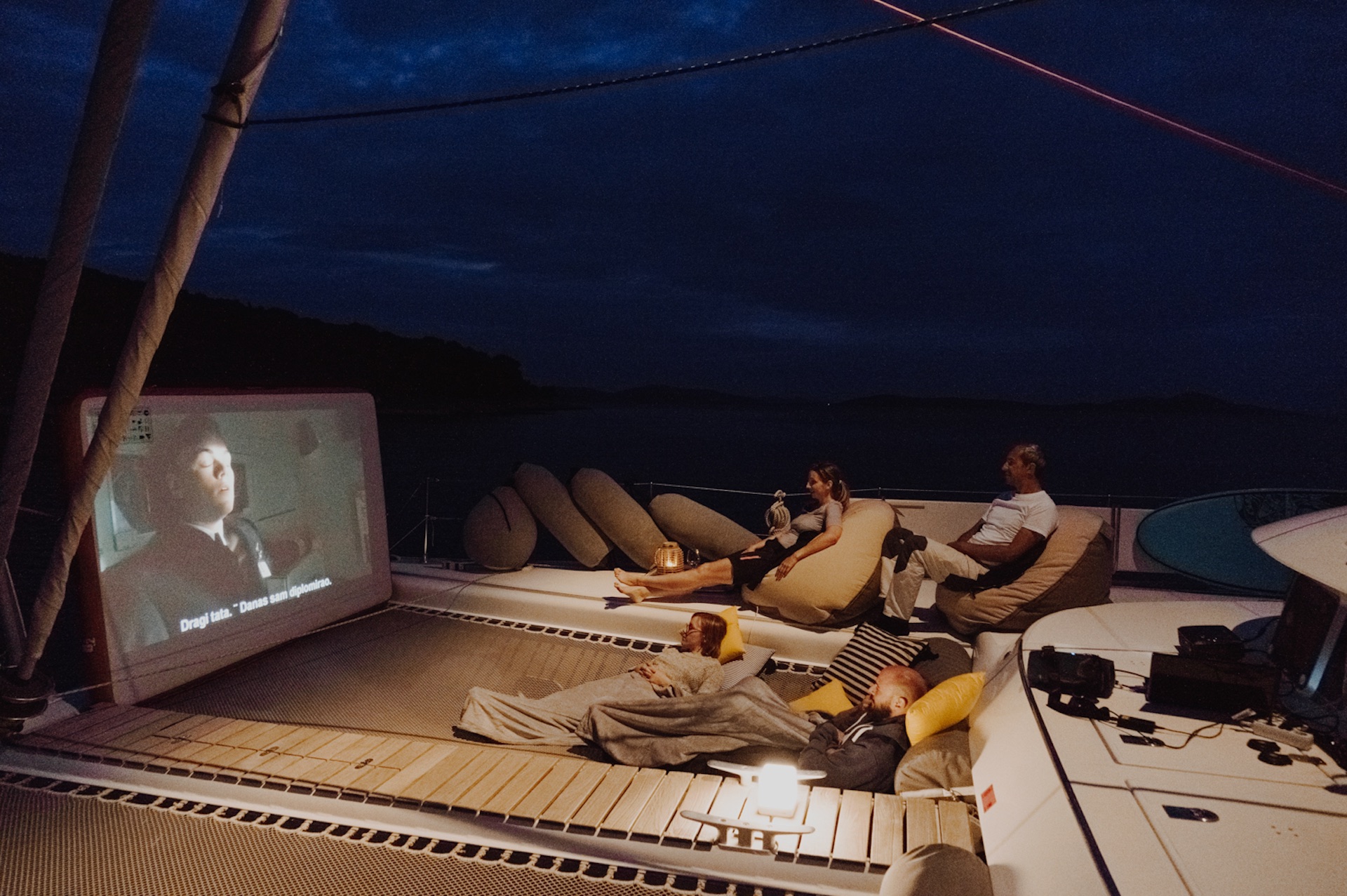 out door cinema yacht charter Mala