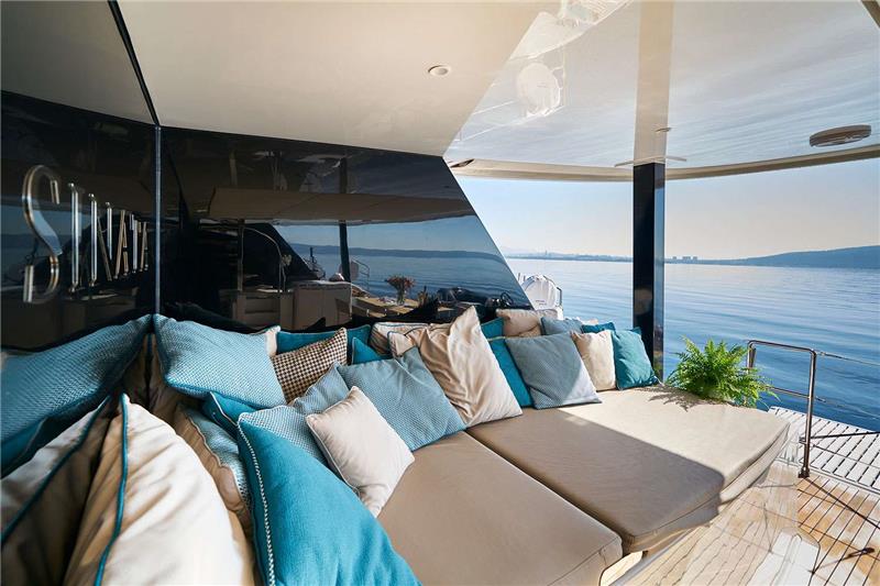 Sinata catamaran lounge area