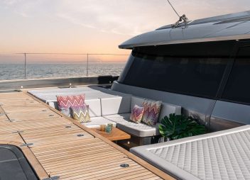 yacht charter catamaran E Supercat aft deck