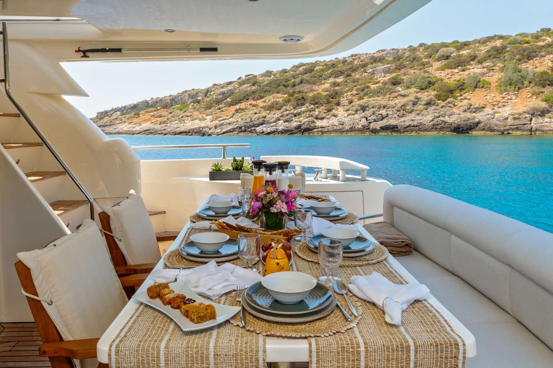 yacht charter George V aft deck