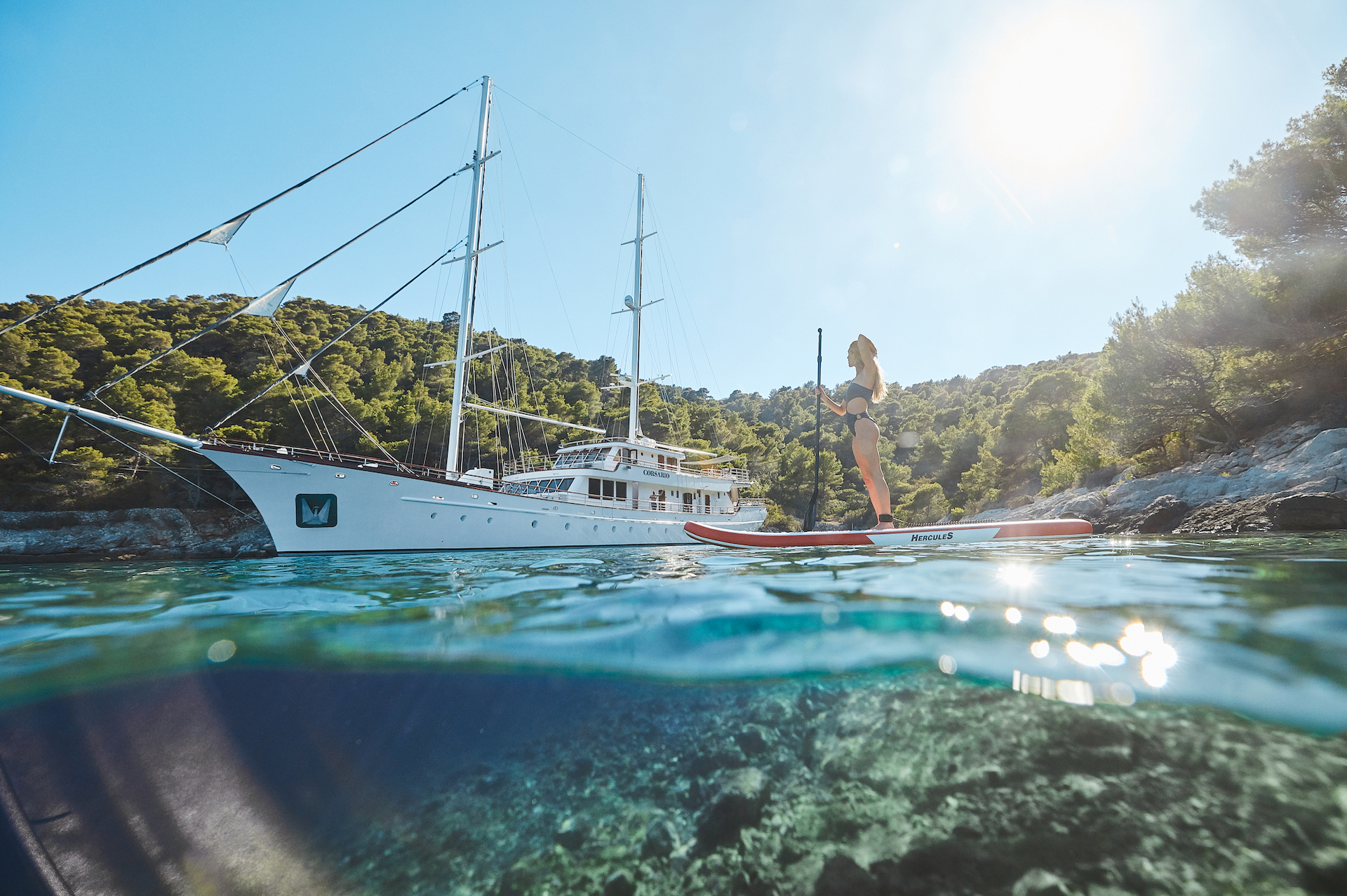 Croatian yacht charter Corsario swim