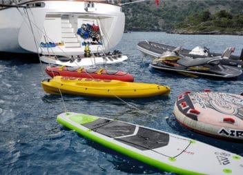 Yacht charter with water toys