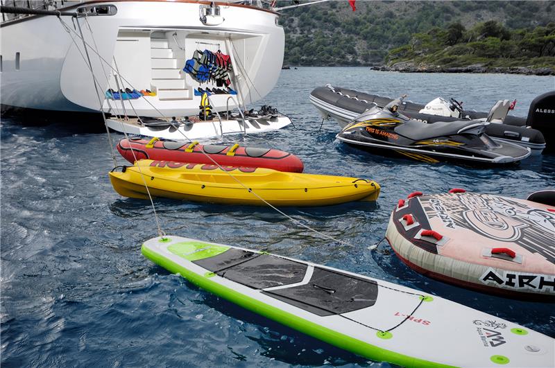 Yacht charter with water toys