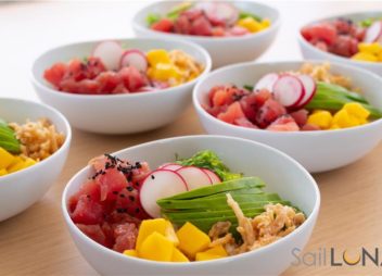 Ahi Tuna Poke Bowls on Luna Yacht Charter - High Point Yachting