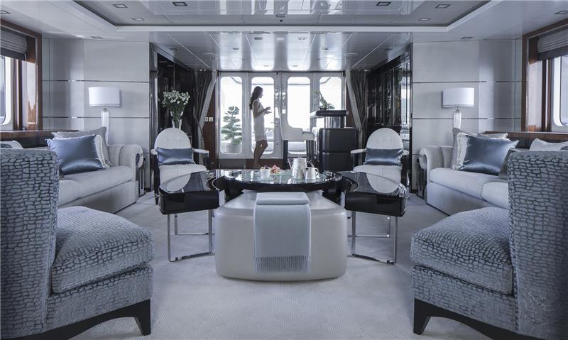 Luxury lounge indoor yacht charter - High Point Yachting