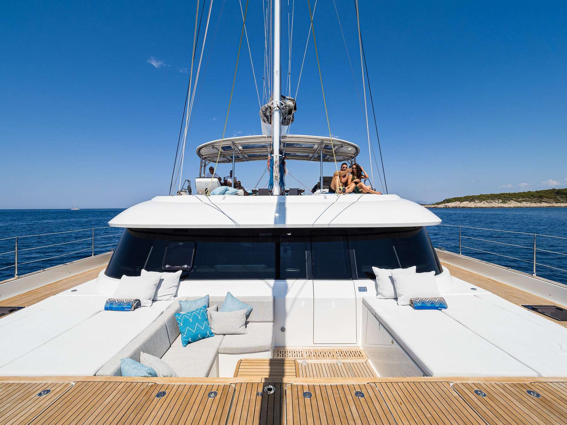 Vulpino is a beautifully designed, modern & High-Tech catamaran charter in Croatia with great deck space & excellent crew - high Point Yachting
