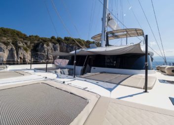 Solitaire Modern Sailing Catamaran Charter Croatia trampoline entertainment - High Point Yachting
