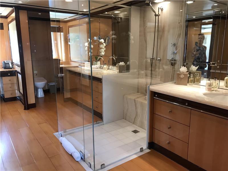 Luxury Master Bathroom on Yacht Charter - High Point Yachting