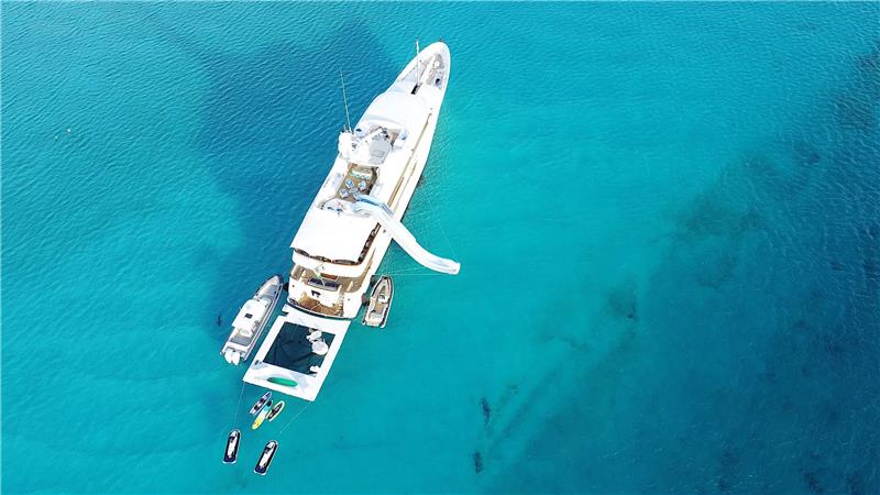 Nita K II Motor Yacht charter with maximum sailing comfort includes Gym equipment, Plex & Kaleidoscope entertainment - High Point Yachting