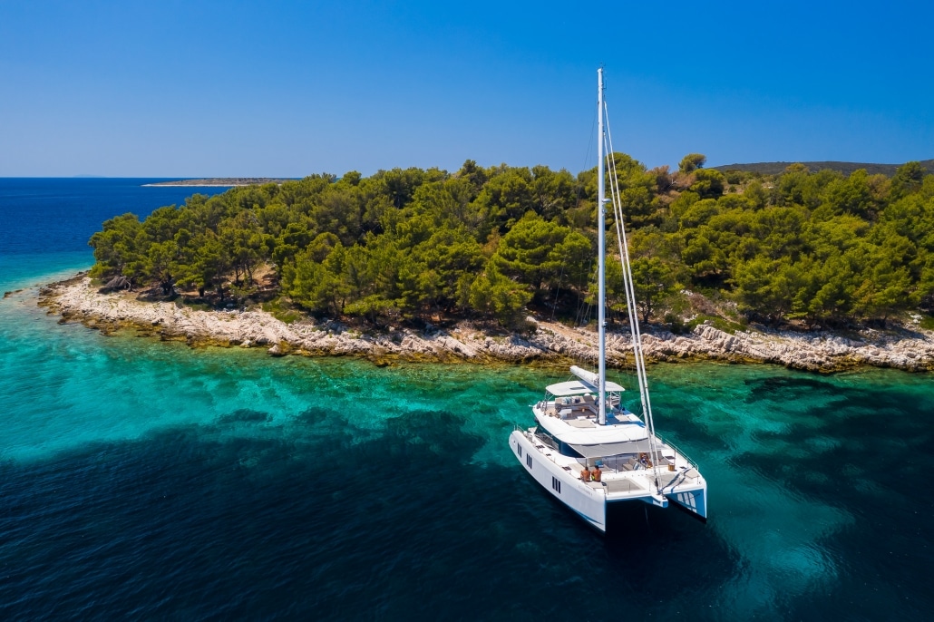 Solitaire is a beautifully designed, modern & spacious catamaran charter in Croatia with a friendly, local crew - High Point Yachting