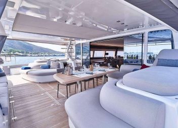 catamaran yacht charter Babac aft deck