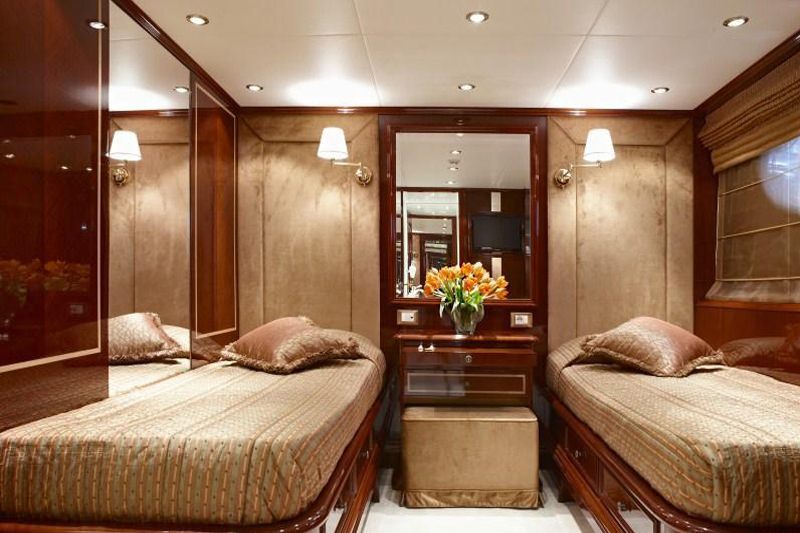 Iraklis L luxurious motorsailer classic wooden yacht charter in Greece cabin - High Point yachting