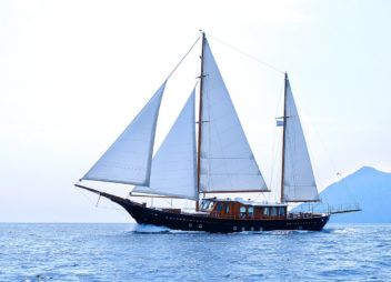 Liana H traditional Greek wooden motor sailer gulet charter with perfect level of comfort, luxury, safety and reliability - High Point Yachting