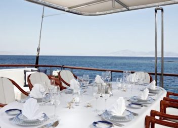 gulet yacht charter fine dining Iraklis