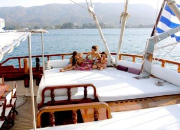Matina Gulet Charter in Greece sunbathing area on board - High Point Yachting