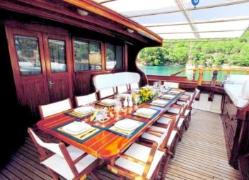 Matina Gulet Charter in Greece dining areas on board - High Point Yachting
