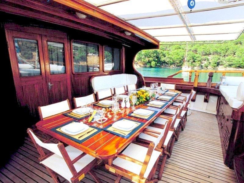 Matina Gulet Charter in Greece dining areas on board - High Point Yachting