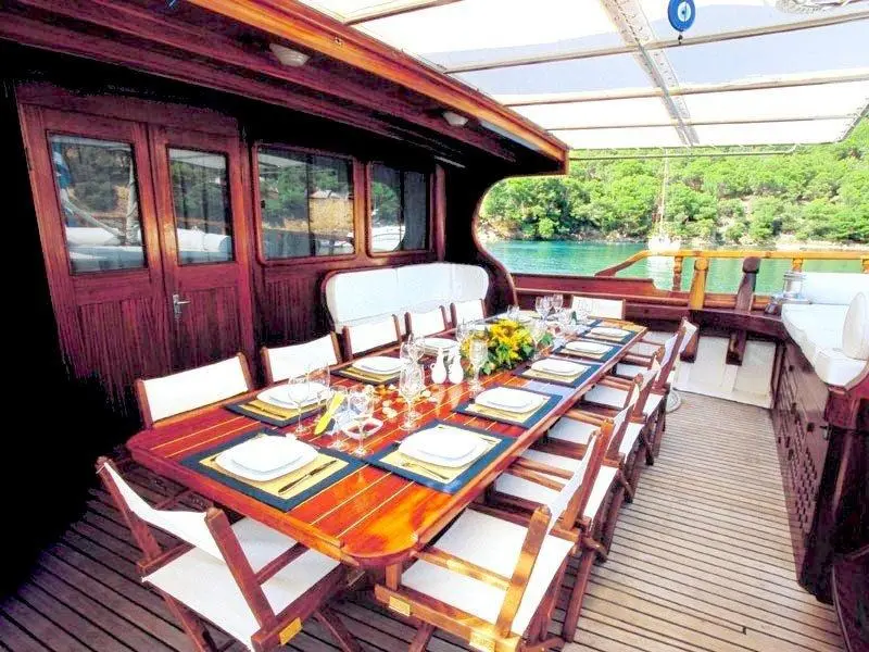 Matina Gulet Charter in Greece dining areas on board - High Point Yachting