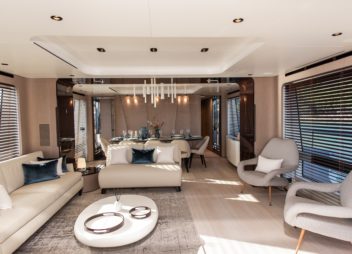 Dawo brand new 27m Azimut yacht charter in Croatia from UK & USA Flybridge luxury salon - High Point Yachting