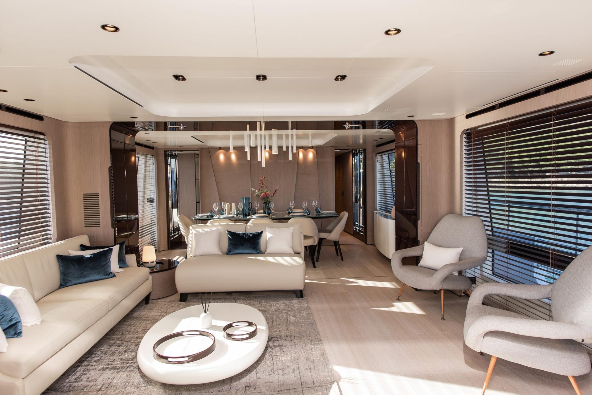 Dawo brand new 27m Azimut yacht charter in Croatia from UK & USA Flybridge luxury salon - High Point Yachting