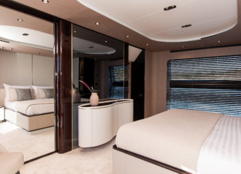 Dawo brand new 27m Azimut yacht charter in Croatia from UK & USA Comfortable master cabin - High Point Yachting