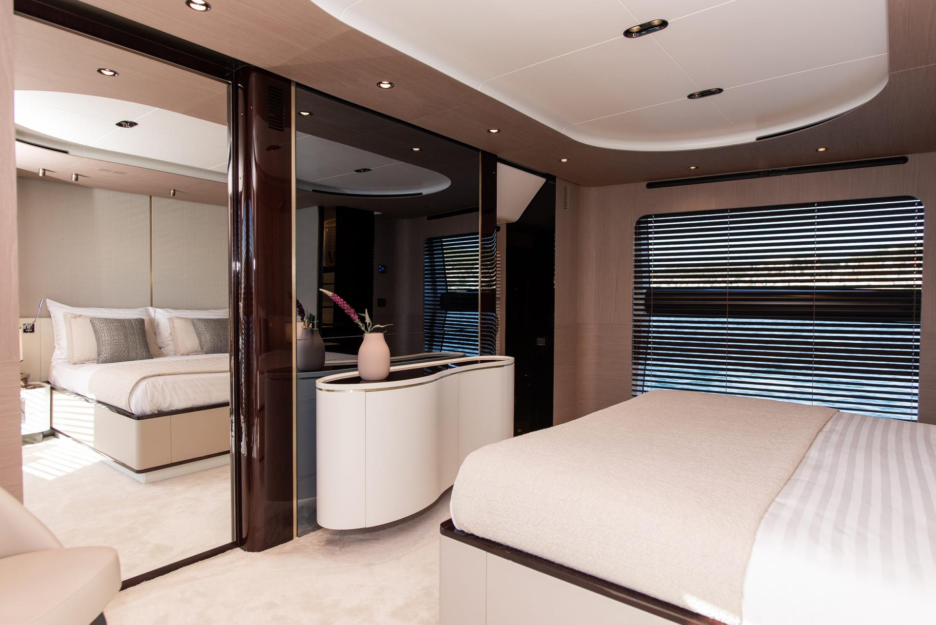 Dawo brand new 27m Azimut yacht charter in Croatia from UK & USA Comfortable master cabin - High Point Yachting