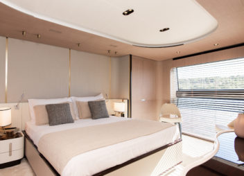 Dawo brand new 27m Azimut yacht charter in Croatia from UK & USA Comfortable master cabin - High Point Yachting