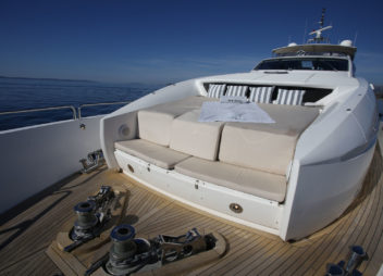 luxury motor yacht charter baby I sun deck