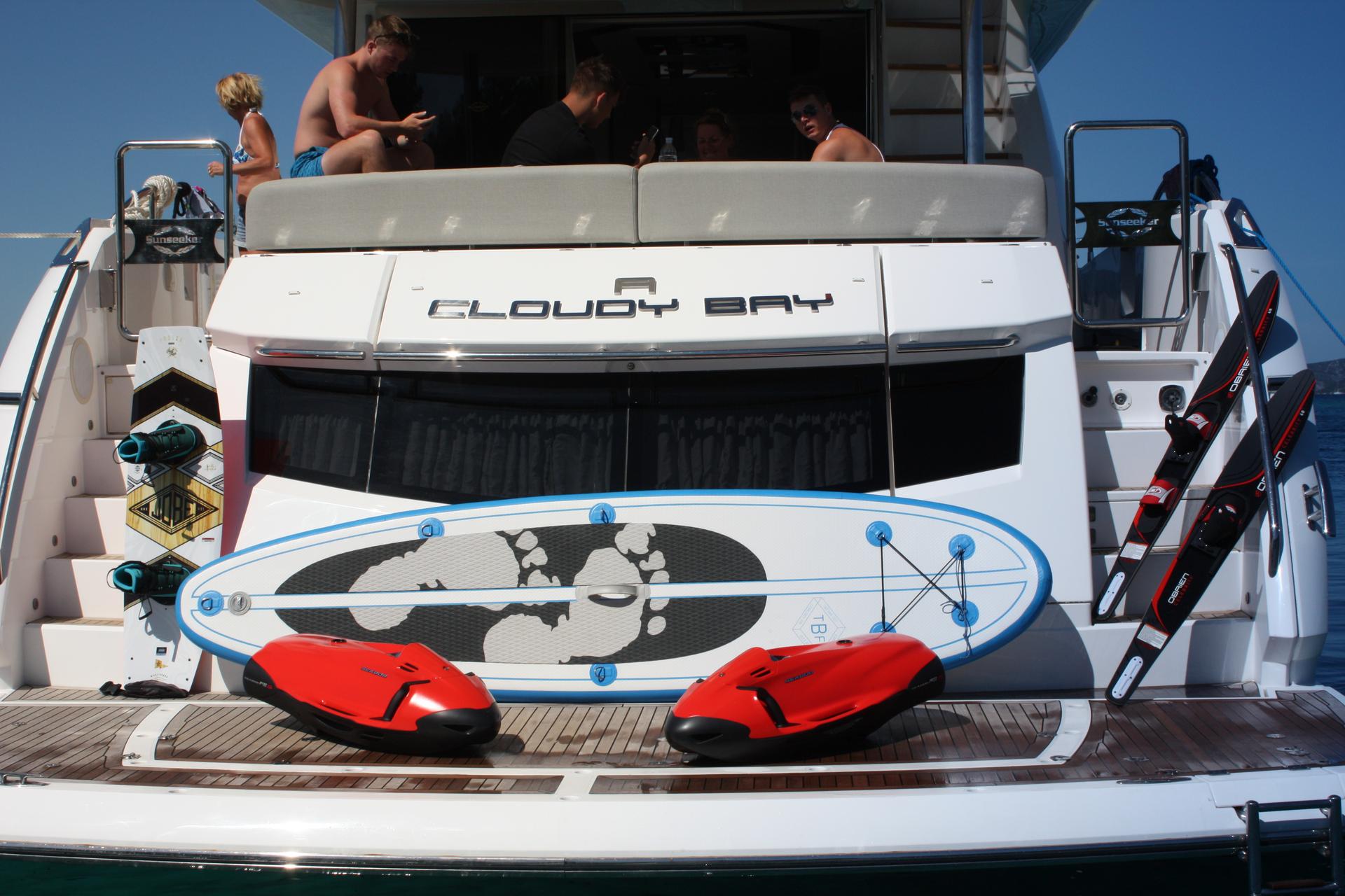 Cloudy bay Sunseeker Manhattan 73 crewed charter in Trogir water toys and water sports - High Point Yachting