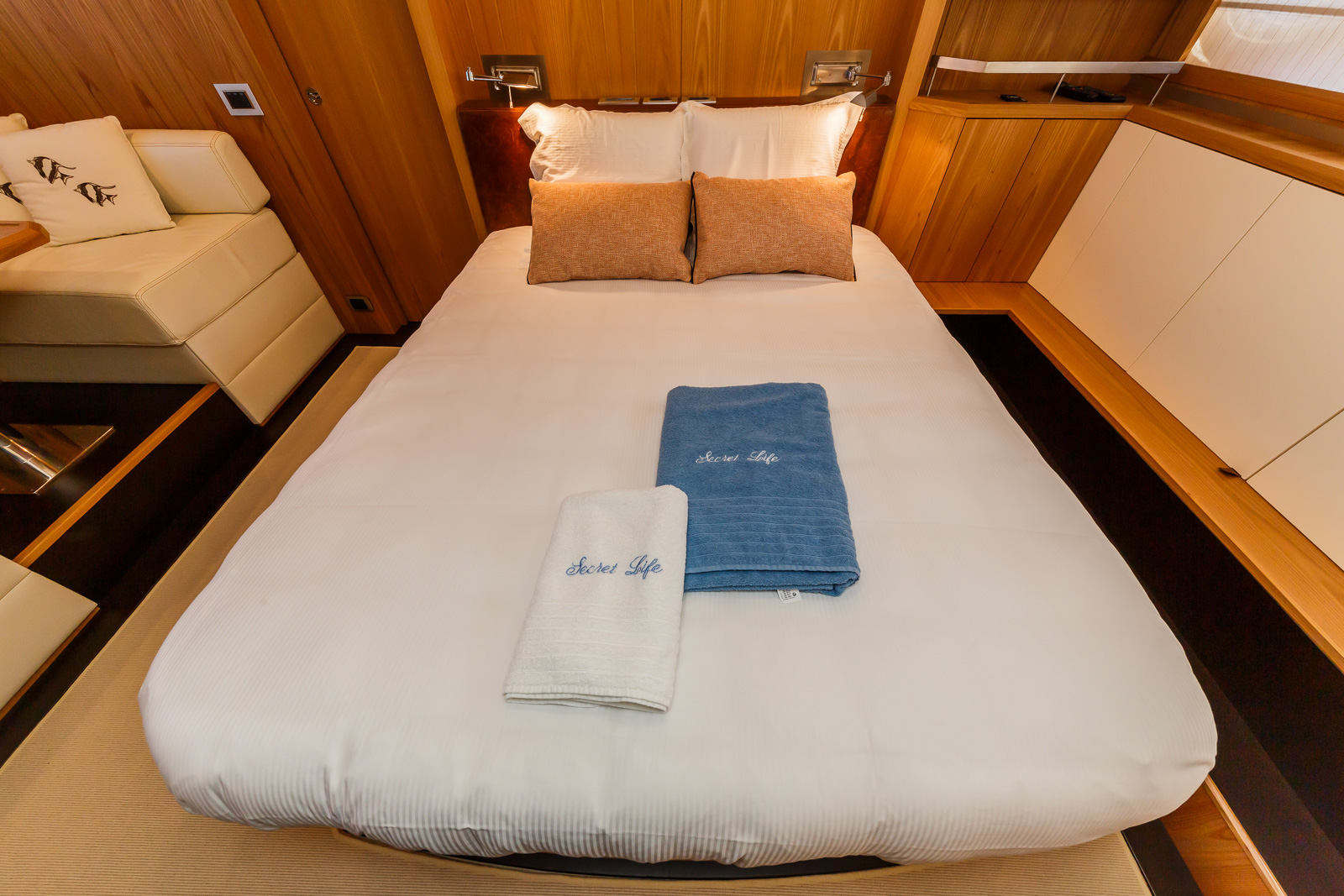 Secret Life Crewed Charter luxury indoor cabin for high-speed travel - High Point Yachting