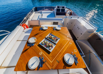 Secret Life Crewed Charter for high-speed travel outdoor front deck - High Point Yachting