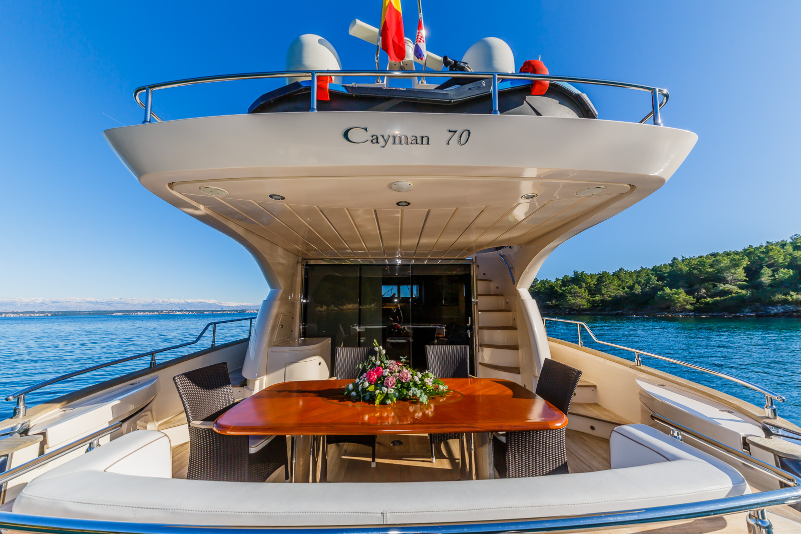 Secret Life Crewed Charter luxury indoor cabin for high-speed travel - High Point Yachting