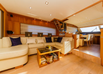 Secret Life Crewed Charter luxury indoor cabin for high-speed travel - High Point Yachting