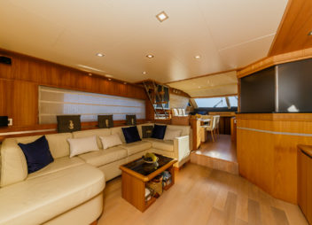 Secret Life Crewed Charter luxury indoor cabin for high-speed travel - High Point Yachting