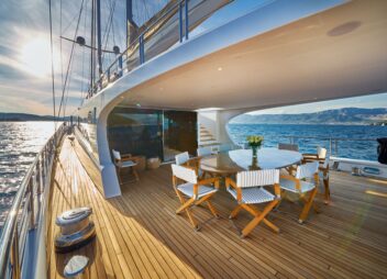 Luxury Yacht Acapella dining area