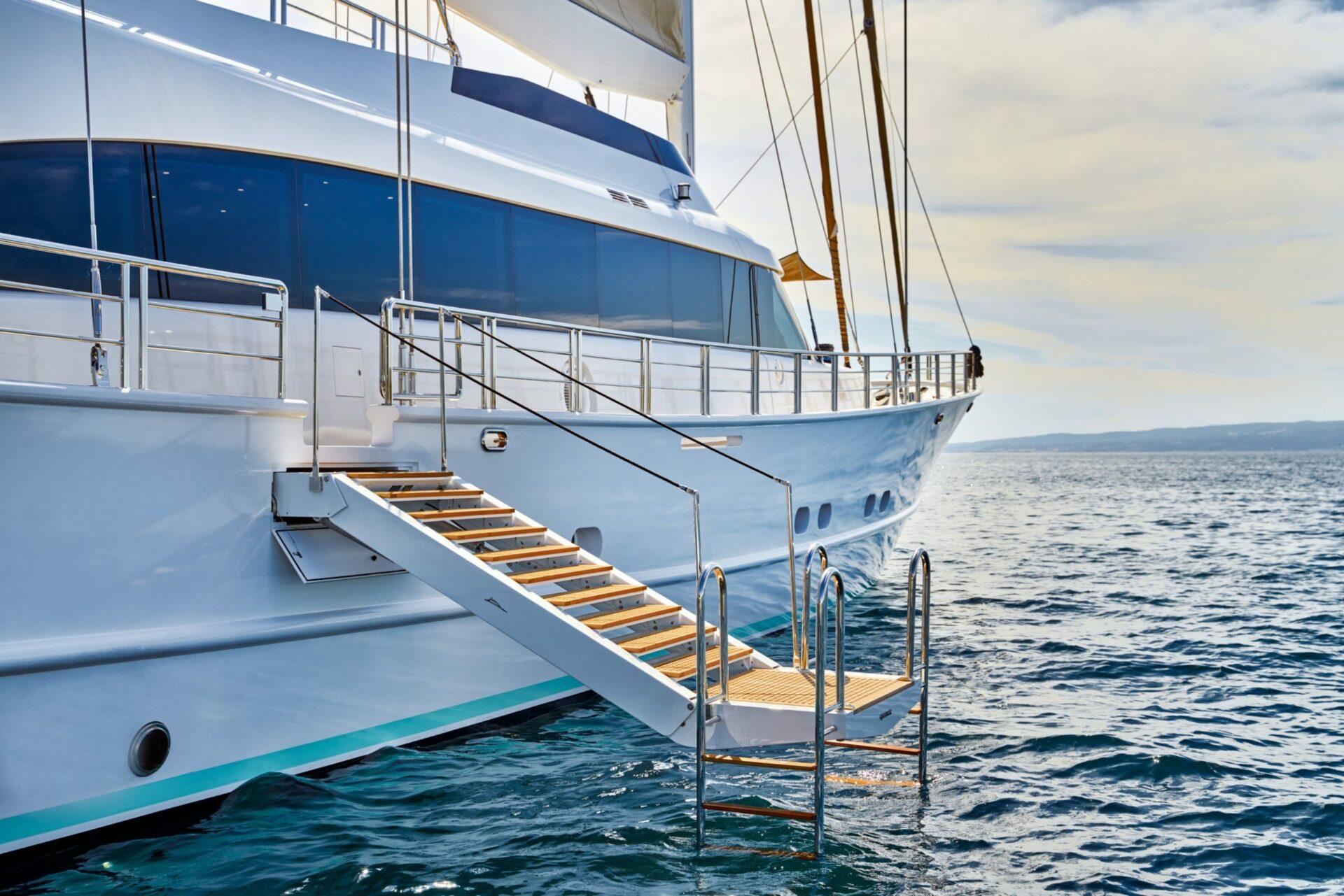Luxury yacht Acapella side platfrom 