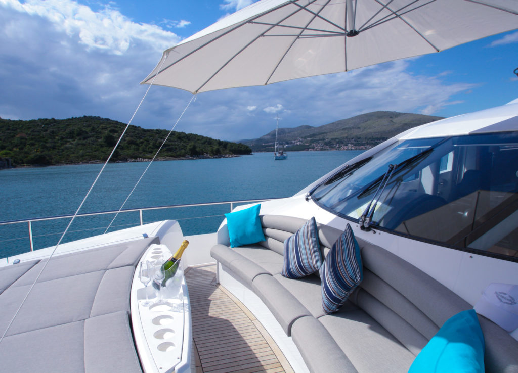 Cloudy bay Sunseeker Manhattan 73 crewed charter in Trogir luxury outdoor - High Point Yachting