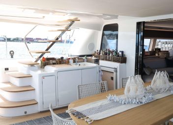 yacht charter catamaran Aeolus aft deck