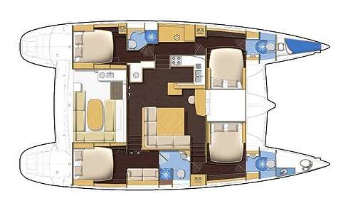 Twin Pride deck plan Private Crewed Catamaran in Greece – High Point Yachting